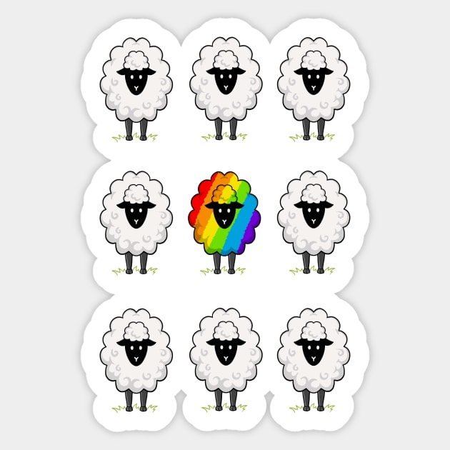 Rainbow Sheep Of The Family Sticker by coffeeman